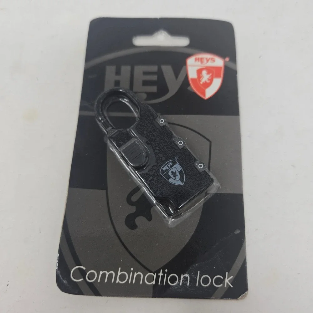 Heys Black 3-Digit Resettable Combination Luggage Lock Travel Accessory New